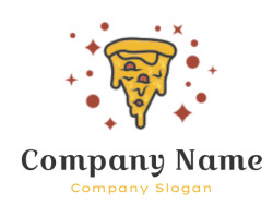 pizza slice logo icon sparkling PNG vector