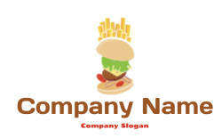 restaurant logo maker french fries with burger