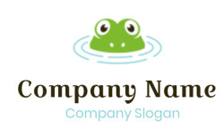 animal logo icon cute frog submerged in water