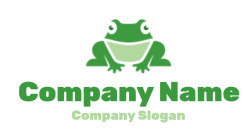 animal logo online cute frog with open mouth