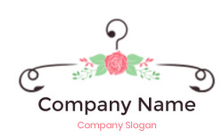 apparel logo rose flower on ornate hanger