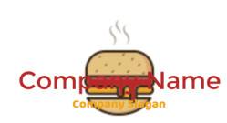 fast food restaurant logo maker steaming hamburger