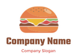 restaurant logo hamburger with patty and salads