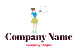 cleaning logo maker maid holding a duster