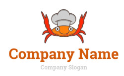 seafood restaurant logo symbol crab with chef hat