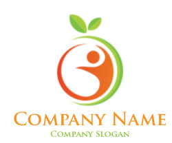 medical logo nutritionist in abstract orange