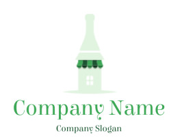 restaurant logo bottle with awning