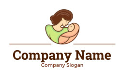 childcare logo mother holding infant