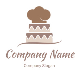 restaurant logo chef hat on abstract cake