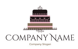 food logo three layer wedding cake with motifs