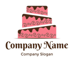 food logo icon fancy wedding cake with motifs