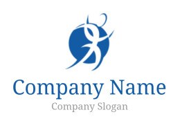 medical logo image swooshes in blue circle