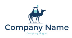 animal logo camel merged with bottle of milk