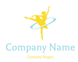 dance school logo ballerina in dance pose