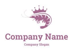 seafood company logo online prawn with a crown