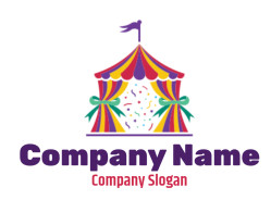 entertainment logo confetti in circus tent