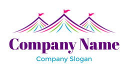 entertainment logo rainbow tents with flags