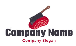 restaurant logo maker butcher knife cutting meat