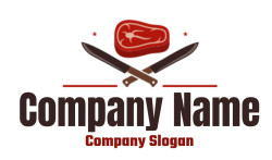 restaurant logo beef steak with crossed knives