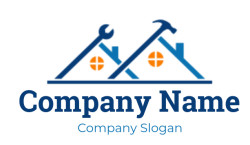 home remodeling logo tools on two roof tops