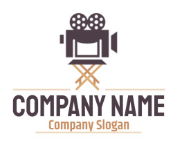 entertainment logo film reel on director chair