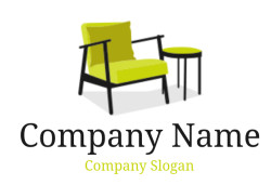 interior decorator logo modern chair and table