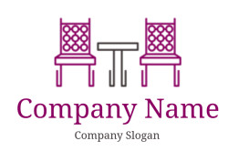 interior decorator logo modern chairs and table