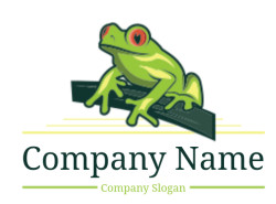 create an animal logo frog on a branch