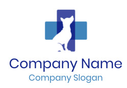 veterinary logo negative space dog in cross