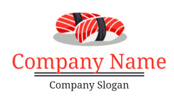 restaurant logo online two sushi rolls