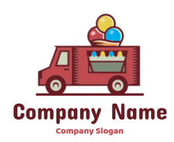 transportation logo food truck ice cream on top