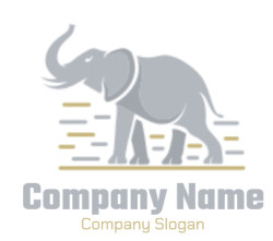 animal logo image grey elephant with lines