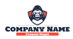 animal logo image angry gorilla in shield