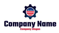 engineering logo gear merged with American flag