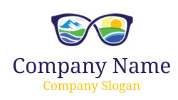 travel agent logo scenic landscapes in glasses