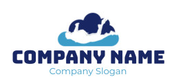 sports logo maker person skydiving in clouds