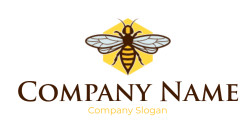 animal logo maker bee in yellow hexagon