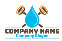 handyman logo water drop criss cross plungers