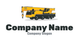 construction logo crane with hook cabin wheels