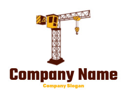 construction logo tower crane with operator cab