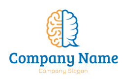 medical logo brain merged with speech bubble