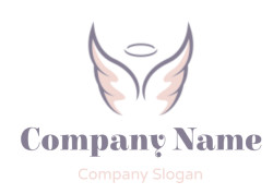 religious logo minimal angelic wings and halo