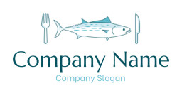 restaurant logo tuna with fork and knife