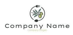 restaurant logo image olives in fork and spoon