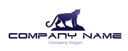 animal logo gradient panther standing on rocks