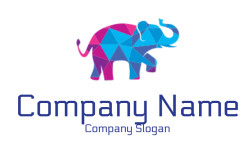 animal logo maker elephant in colorful mosaic