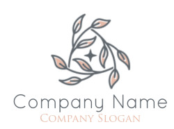 cosmetician logo rotating vines with leaves