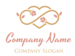 cosmetician logo heart shape loop flowers