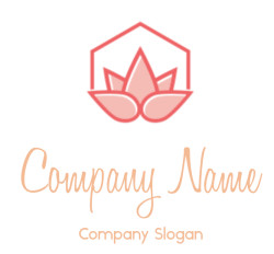 cosmetician logo lotus flower in hexagon