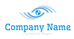 optometry logo swooshes forming abstract eye